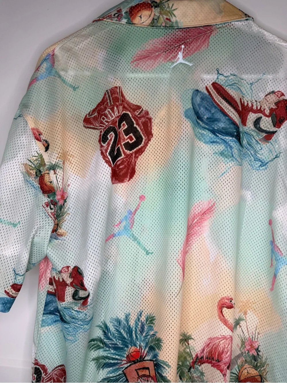 Jordan Men’s Pastel Flamingo Print Button-Up Shirt